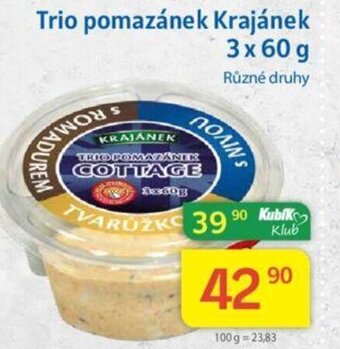 Kubík potraviny Trio pomazánek Krajánek nabídka