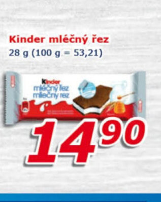 ESO MARKET Kinder mléčný řez 28 g nabídka