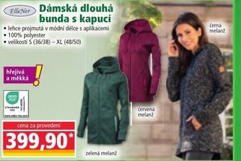 Norma Dámská dlouhá bunda s kapucí nabídka