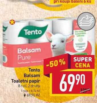 Billa Tento balsam toaletní papír 8 rolí nabídka