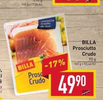 Billa Billa prosciutto crudo 90 g nabídka