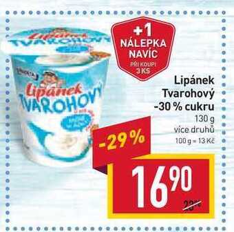Billa Lipánek tvarohový -30% cukru 130 g nabídka