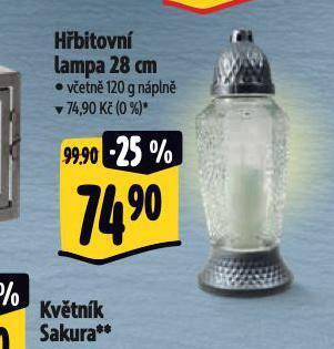 Albert Hřbitovní lampa nabídka