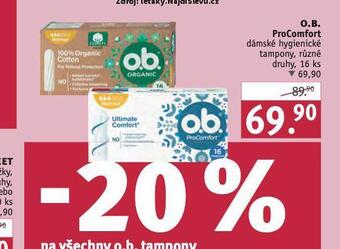 O.b. procomfort dámské hygienické tampony