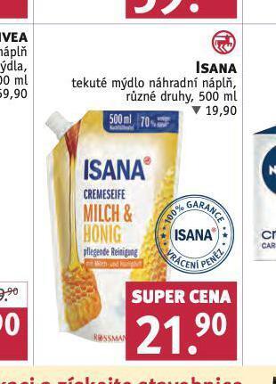 Rossmann Isana tekuté mýdlo náhradní náplň nabídka