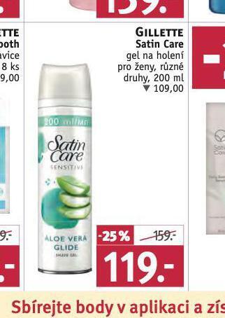 Rossmann Gillette satin care gel na holení nabídka