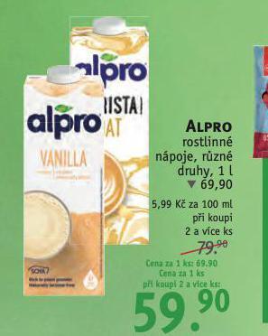 Rossmann Alpro rostlinné nápoje nabídka