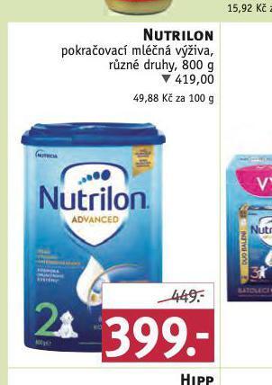 Rossmann Nutrilon pokračovací mléčná výživa nabídka