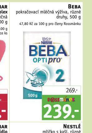 Rossmann Beba pokračovací mléčná výživa nabídka