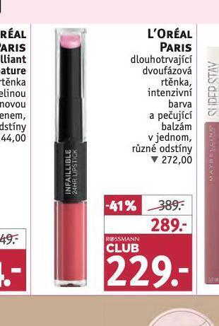 Rossmann Loreal paris rtěnka nabídka