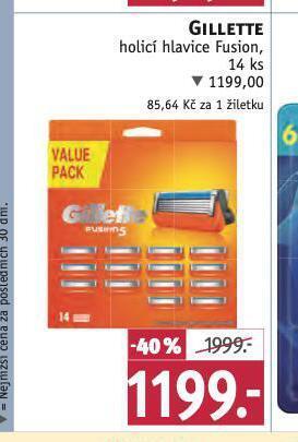 Rossmann Gillette holicí hlavice fusion nabídka