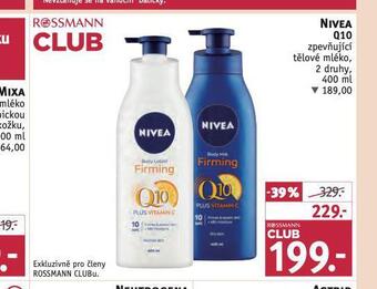 Rossmann Nivea q10 zpevňující tělové mléko nabídka