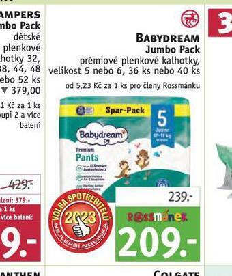 Rossmann Babydream jumbo pack dětské plenky nabídka
