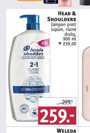 Rossmann Head&shoulders šampon nabídka