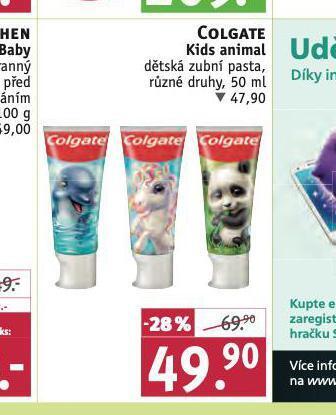 Rossmann Colgate kids animal dětská zubní pasta nabídka