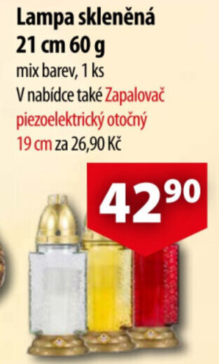 CBA Lampa skleněná 21 cm 60 g nabídka