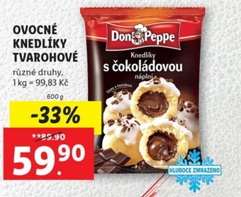 Lidl OVOCNÉ KNEDLÍKY TVAROHOVÉ nabídka