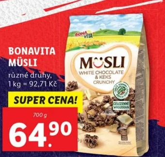 Lidl BONAVITA MÜSLI nabídka