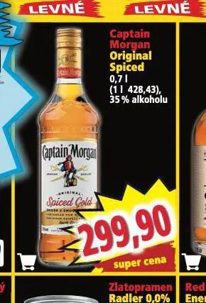 Norma Captain morgan original spiced nabídka