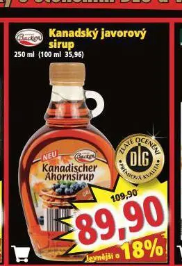 Norma Kanadský javorový sirup nabídka