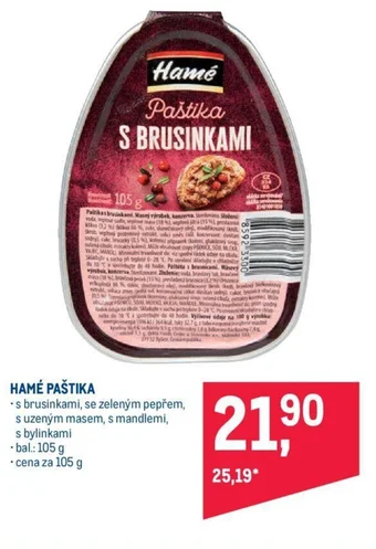 Makro HAMÉ PAŠTIKA nabídka
