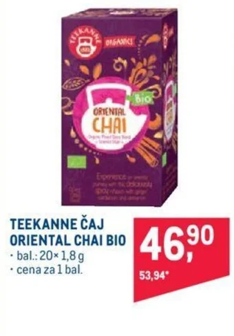 Makro TEEKANNE ČAJ ORIENTAL CHAI BIO nabídka