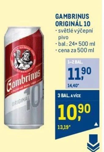 Makro GAMBRINUS ORIGINÁL 10 nabídka