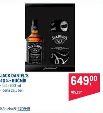 Makro JACK DANIEL'S 40% + RUČNÍK nabídka