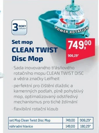 Makro Set mop CLEAN TWIST Disc Mop nabídka