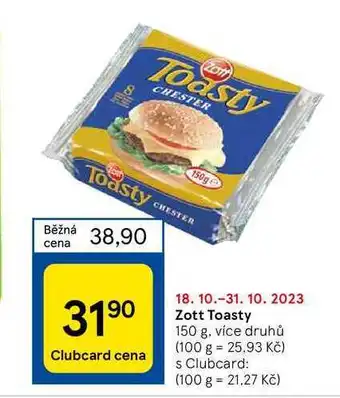 Tesco Zott toasty 150 g nabídka