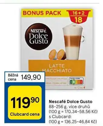 Tesco Nescafé dolce gusto 88 - 256 g nabídka