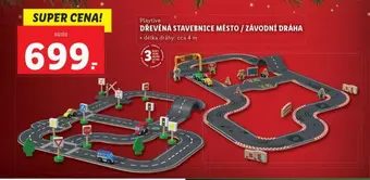 Lidl Dřevěná stavebnice město / závodní dráha nabídka
