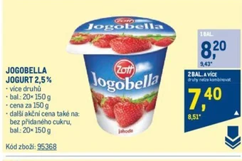 Makro JOGOBELLA JOGURT 2,5% nabídka