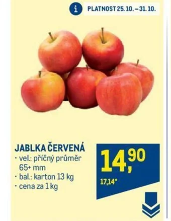 Makro JABLKA ČERVENÁ nabídka