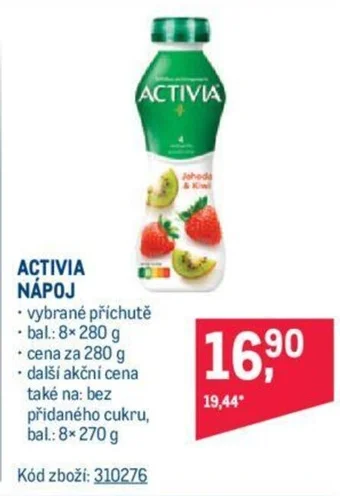 Makro ACTIVIA NÁPOJ nabídka