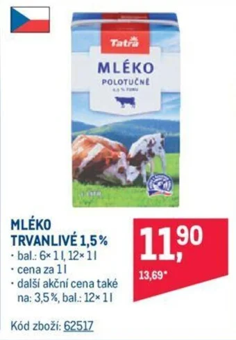 Makro MLÉKO TRVANLIVÉ 1,5% nabídka