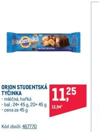 Makro ORION STUDENTSKÁ TYČINKA nabídka