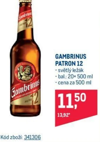 Makro GAMBRINUS PATRON 12 nabídka