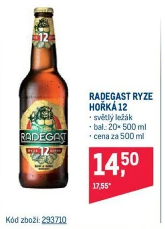 Makro RADEGAST RYZE HOŘKÁ 12 nabídka