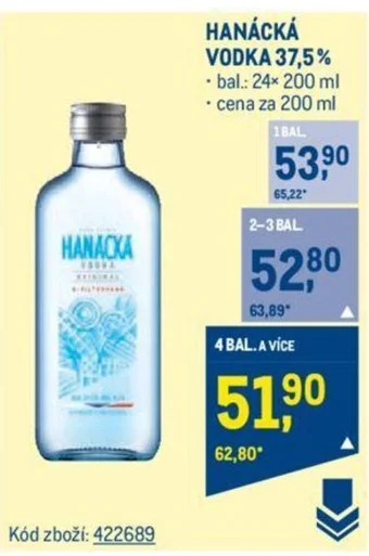 Makro HANÁCKÁ VODKA 37,5% nabídka