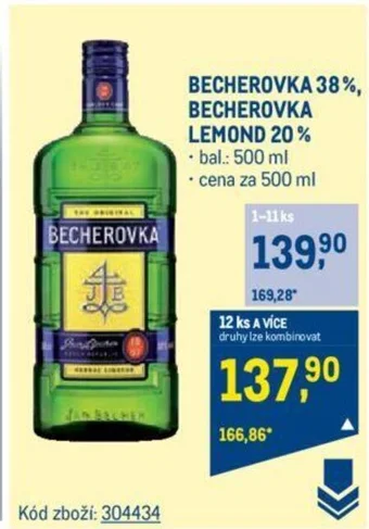 Makro BECHEROVKA 38%, BECHEROVKA LEMOND 20% nabídka