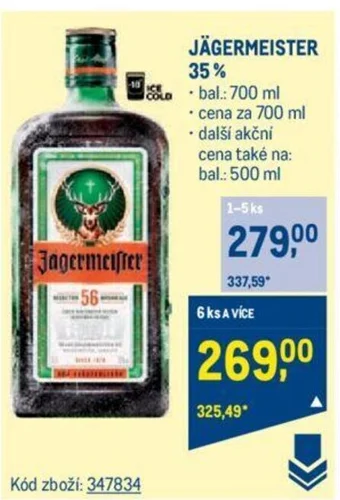 Makro JÄGERMEISTER 35% nabídka