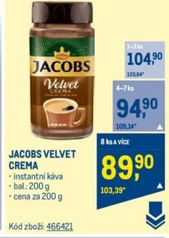 Makro JACOBS VELVET CREMA nabídka