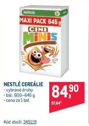 Makro NESTLÉ CEREÁLIE nabídka