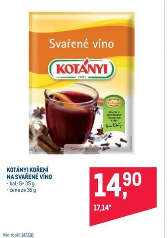 Makro KOTÁNYI KOŘENÍ NA SVAŘENÉ VÍNO nabídka