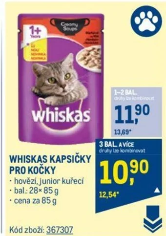 Makro WHISKAS KAPSIČKY PRO KOČKY nabídka