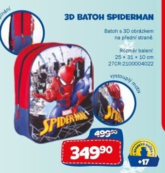 Sparkys 3D BATOH SPIDERMAN nabídka