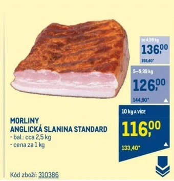 Makro MORLINY ANGLICKÁ SLANINA STANDARD nabídka