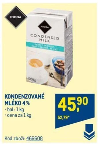 Makro KONDENZOVANÉ MLÉKO 4% nabídka
