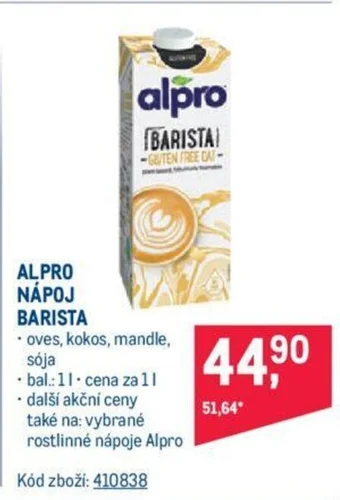 Makro ALPRO NÁPOJ BARISTA nabídka